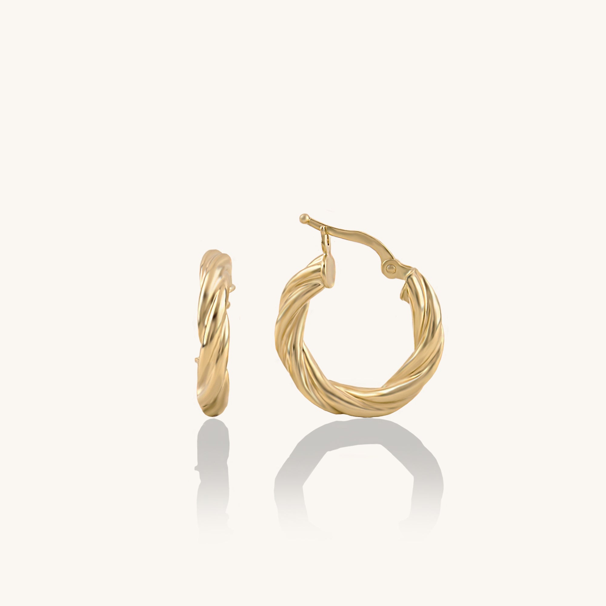 Women's Auger 14k Gold Hoop Earrings