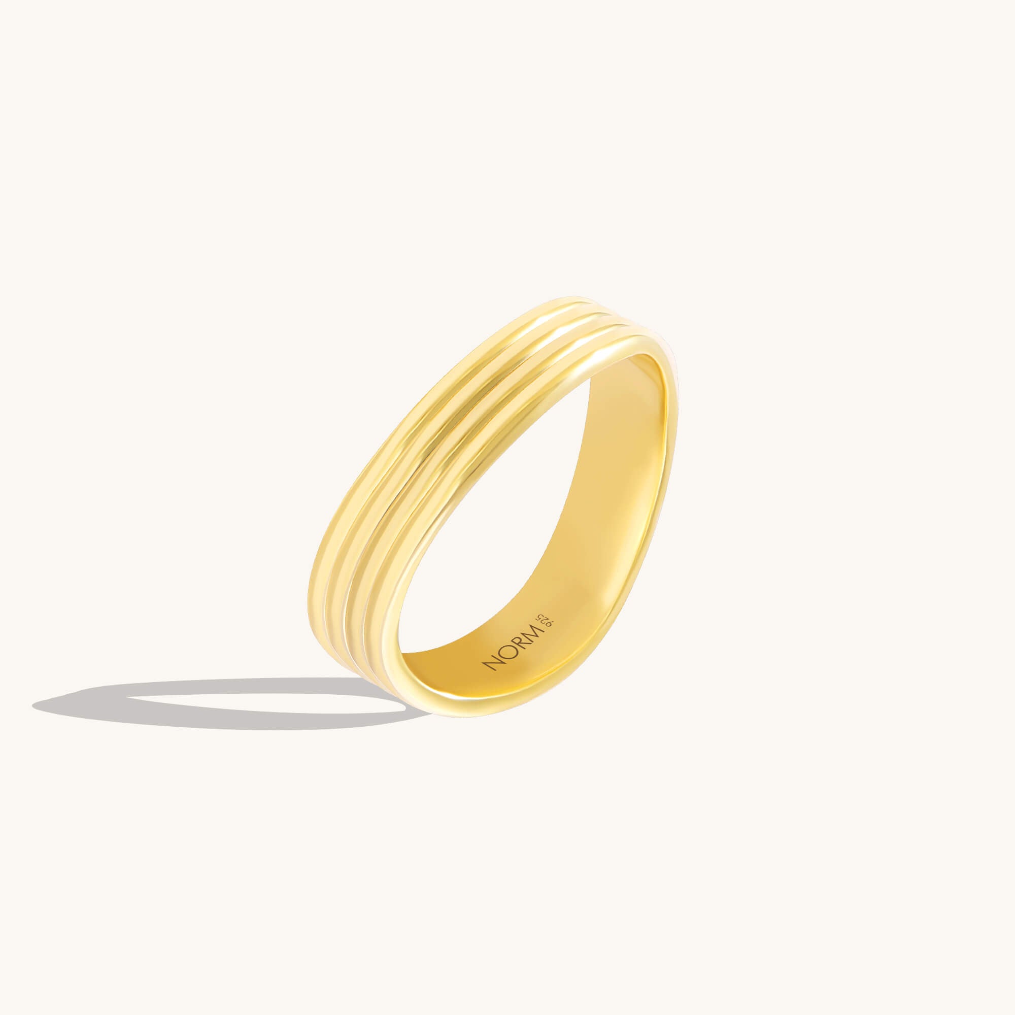 Axis Wave Band Ring in Gold Vermeil on 925 Sterling Silver
