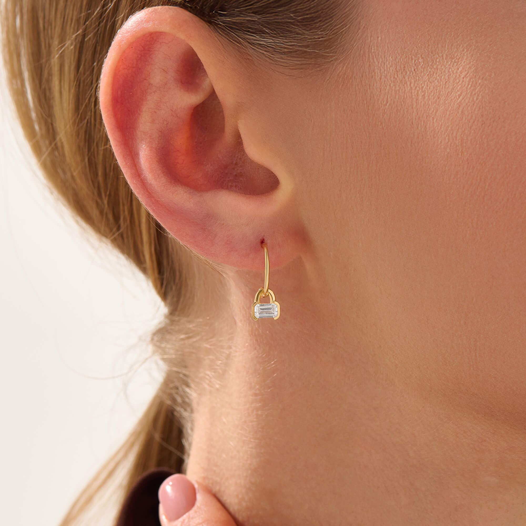Women's 24K Vermeil Baguette Charm Earrings
