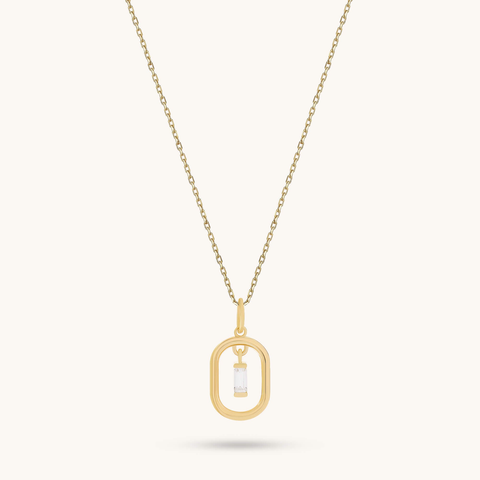 24K Vermeil Baguette Frame Necklace