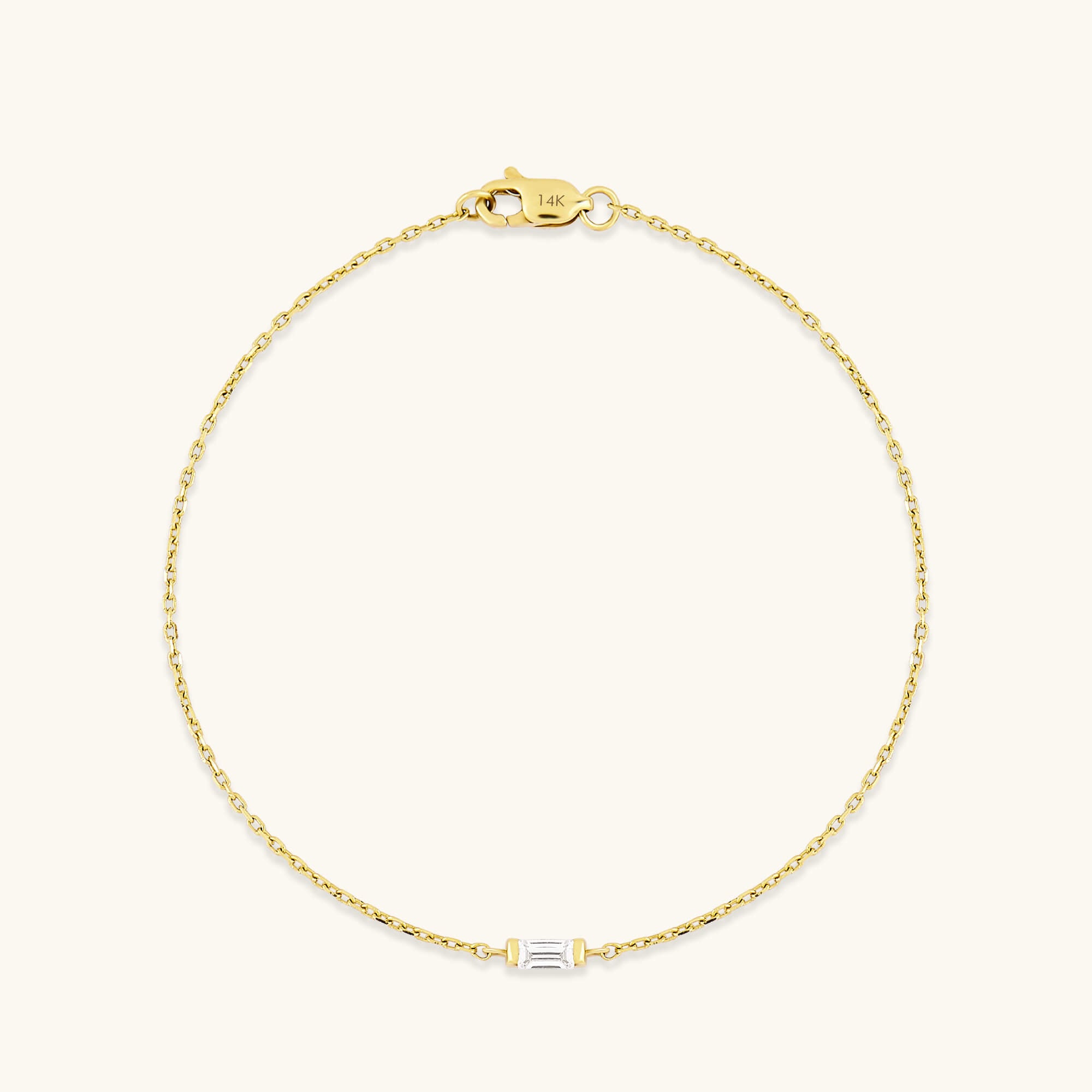 Women's Baguette Birthstone Bracelet in 14K Solid Gold