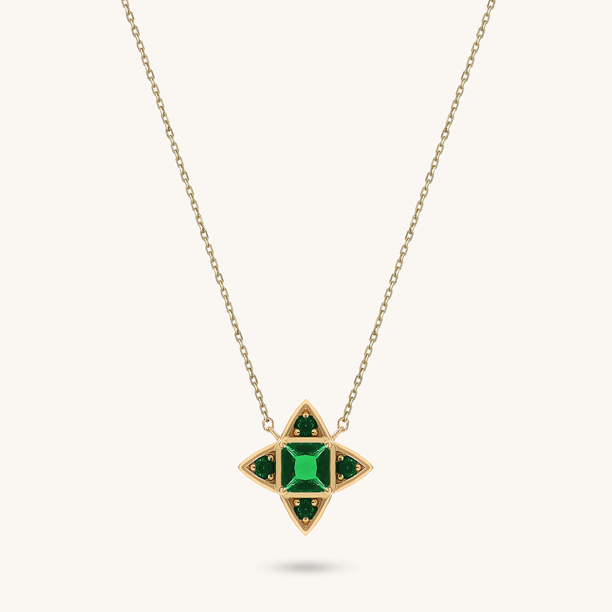 Blossom Emerald Necklace in 14K Solid Gold