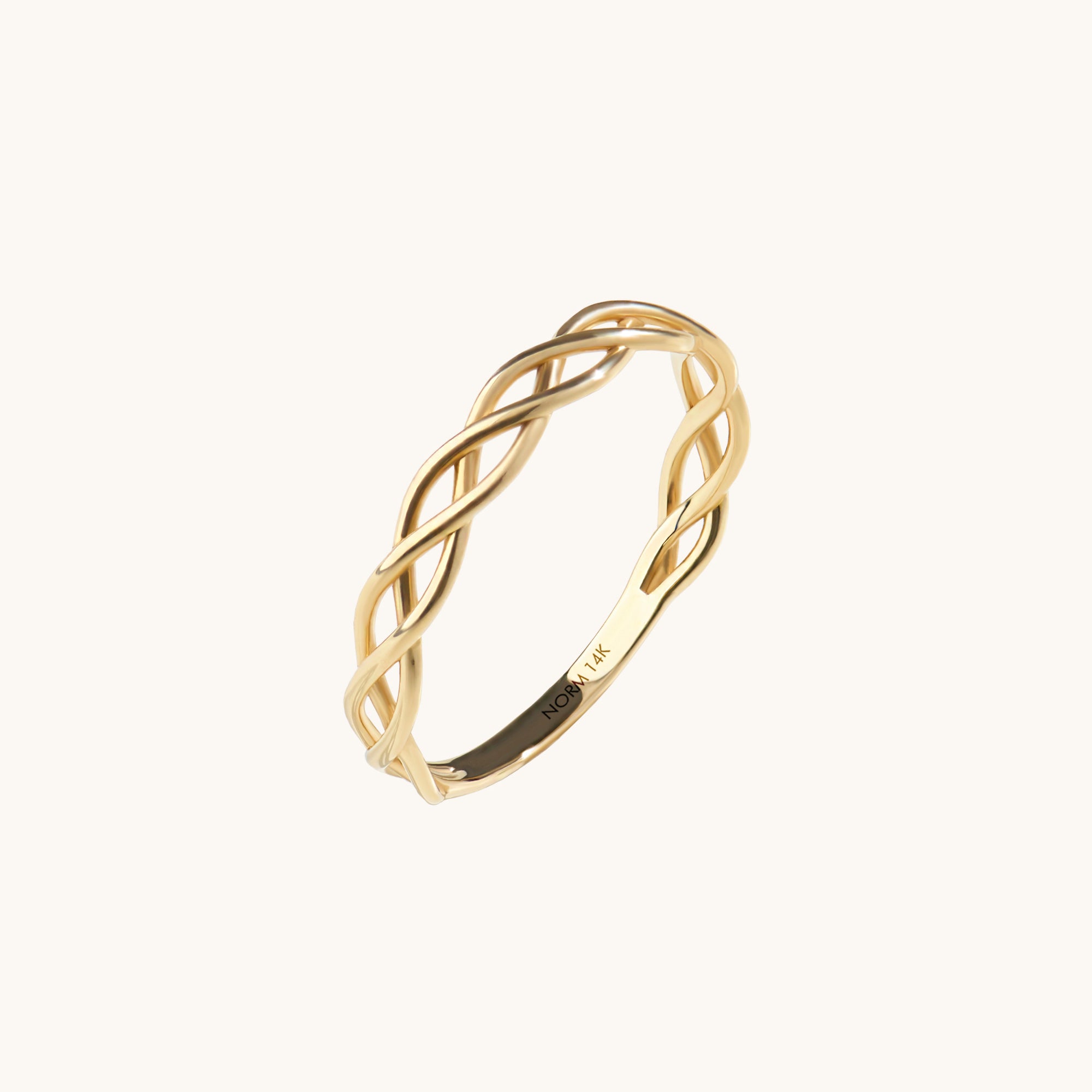 14k Solid Gold Celtic Half Eternity Stacking Ring