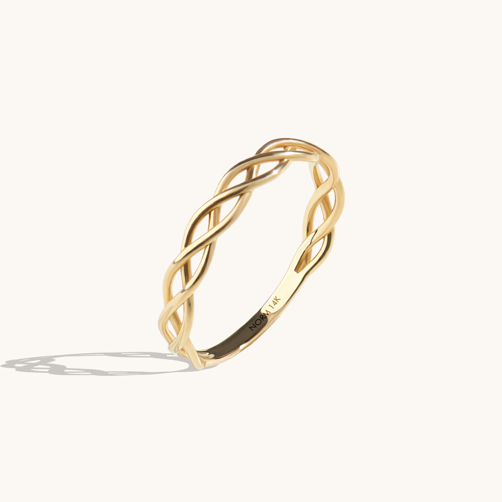 Women's Real Yellow Gold Braided Celtic Knot Ring