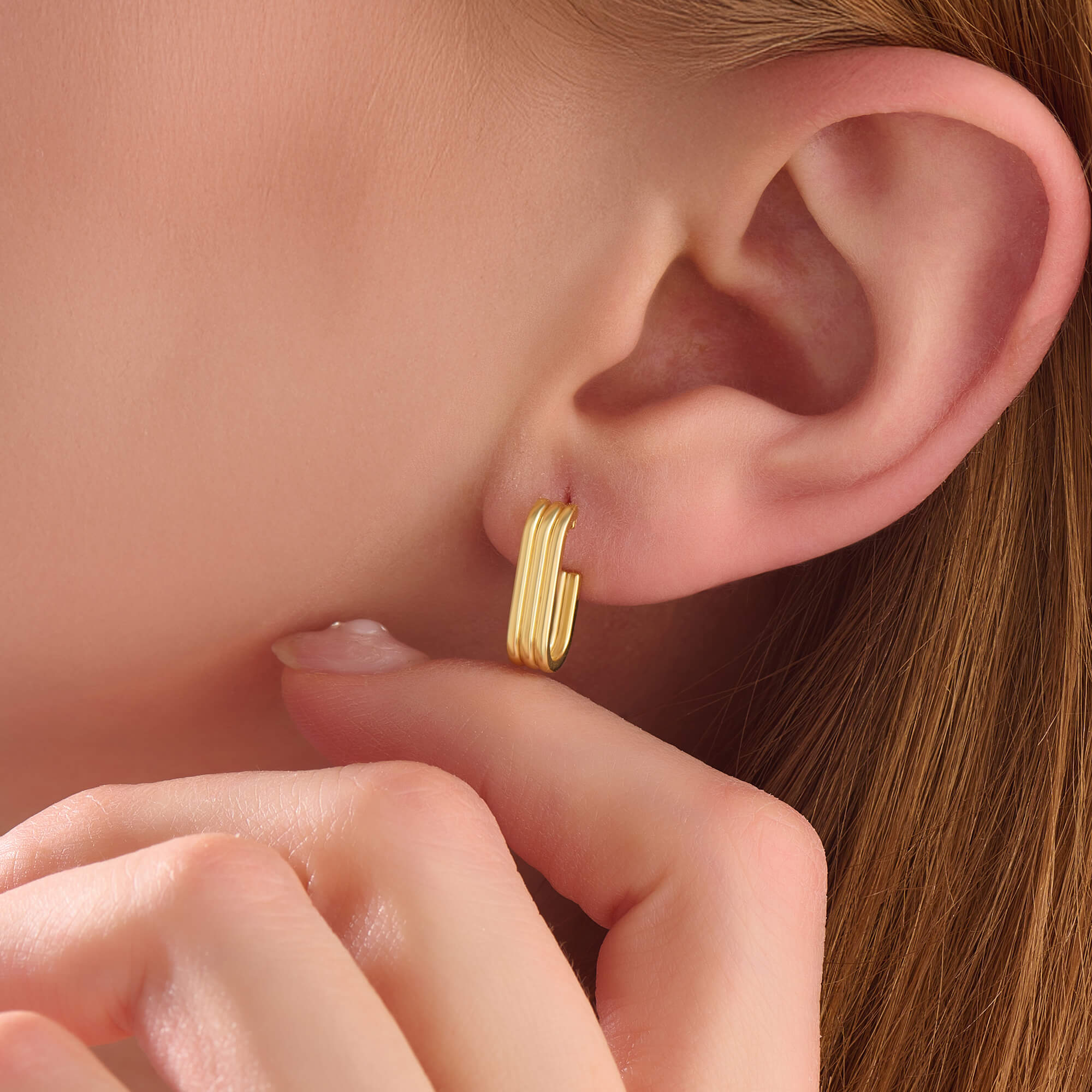 Women's Cascade Earrings in 24K Gold Plated Vermeil on Solid Silver