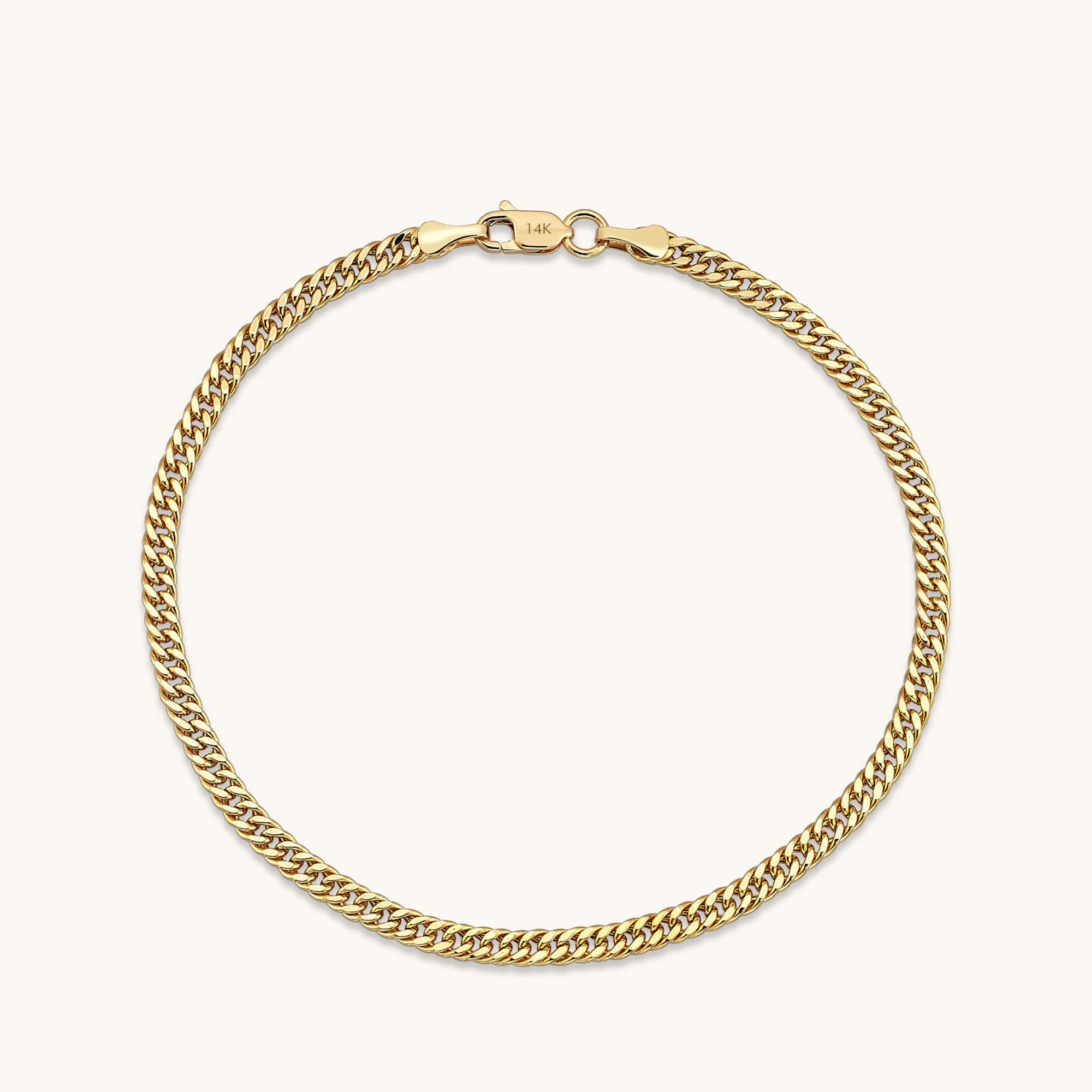 Women's Cuban Links Chain Bracelet in 14k Solid Gold