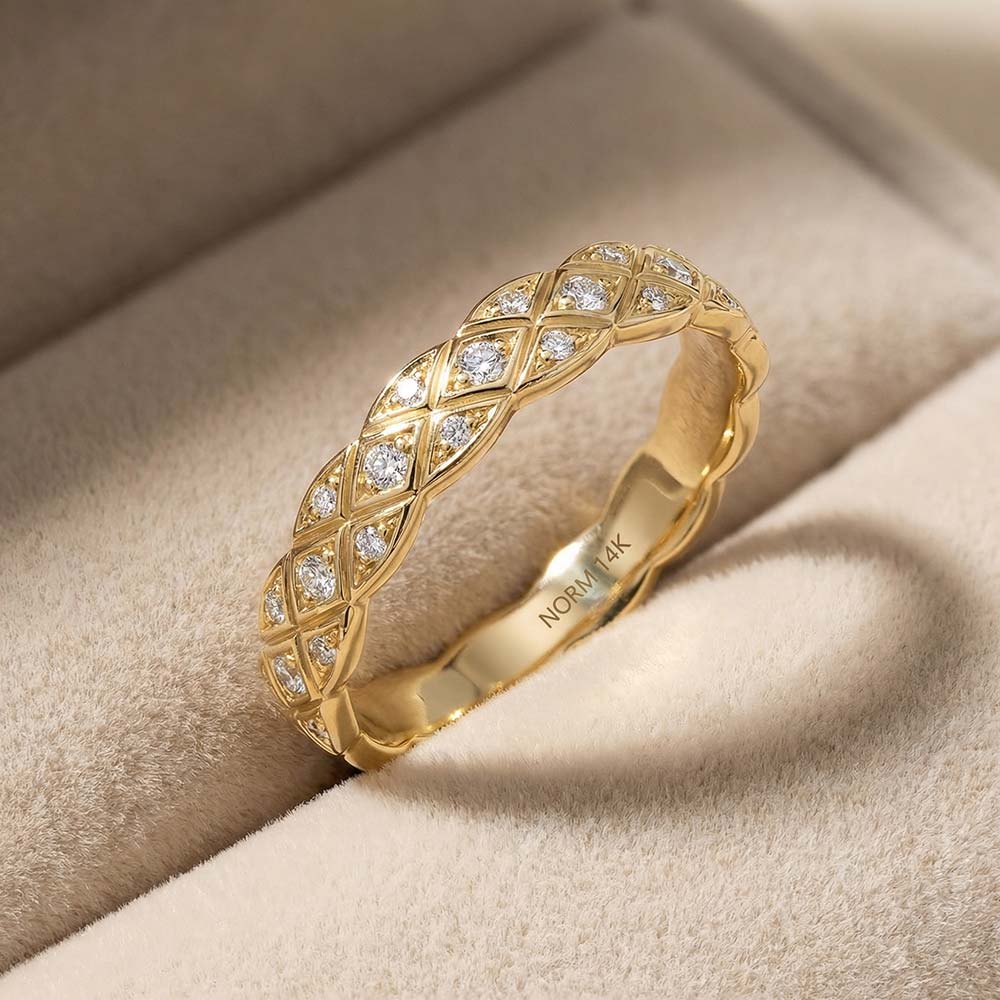 Bespoke Solid Gold Norm Ring with Diamonds