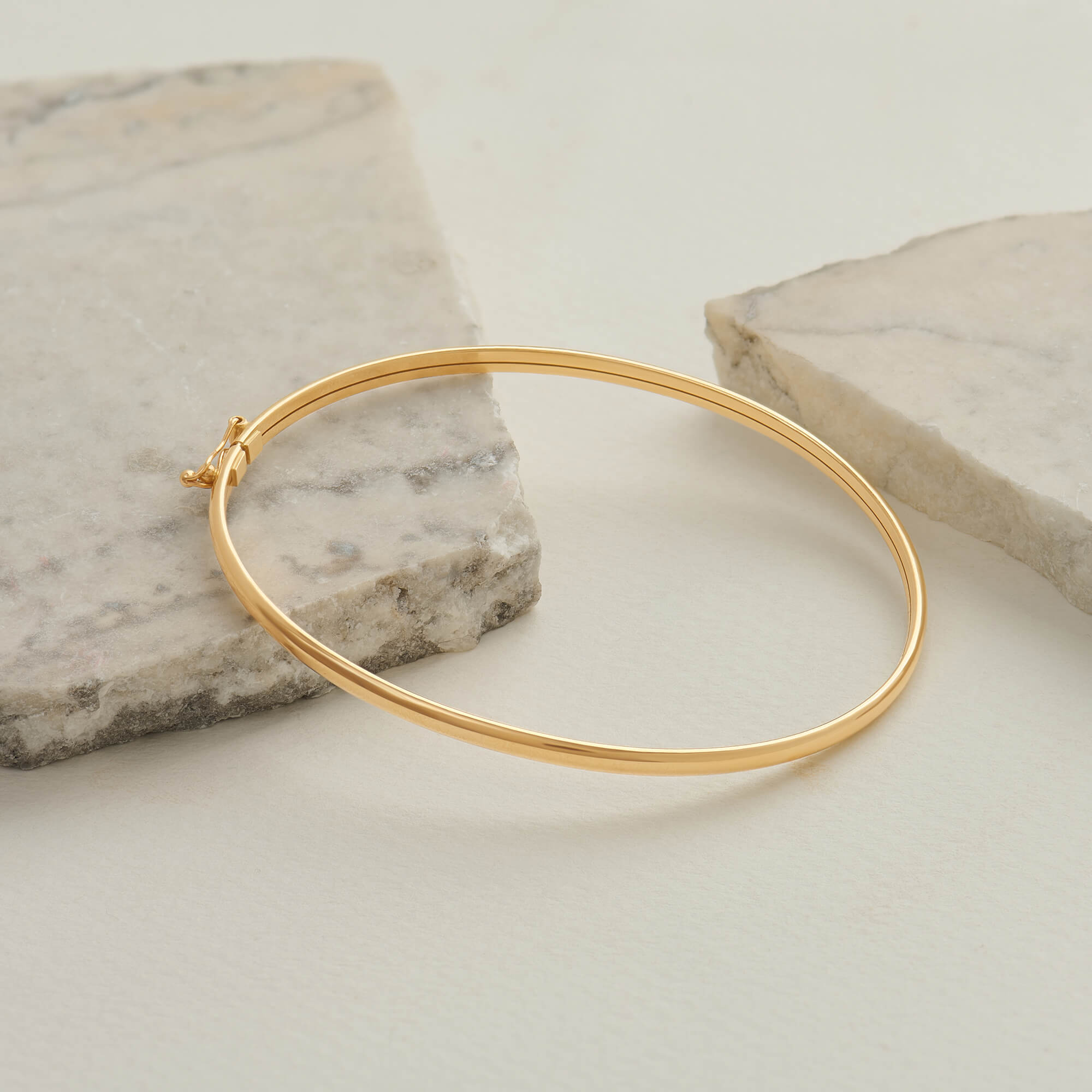 Dainty Bangle Bracelet in 14K Real Yellow Gold