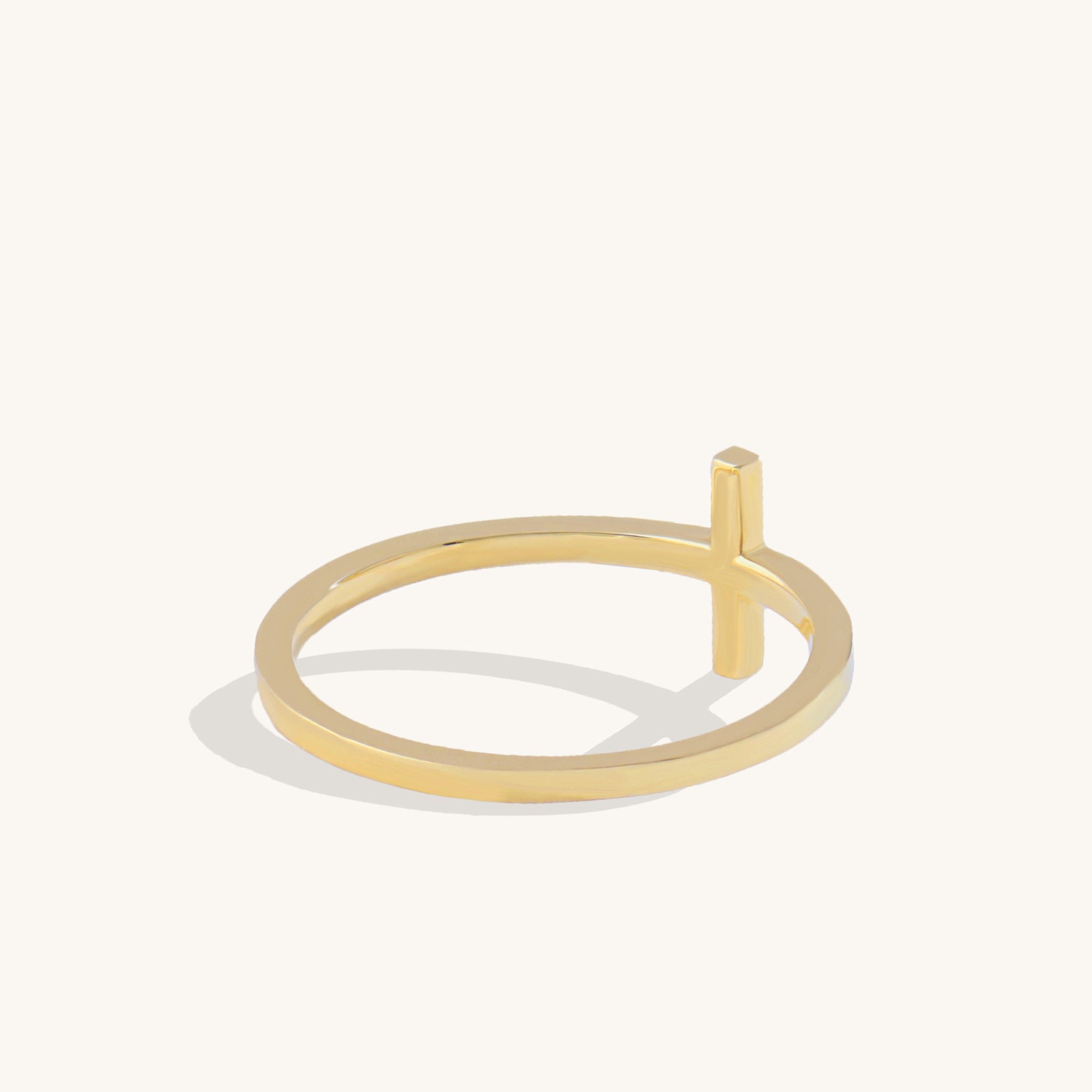 Women's 14k Gold Minimal Cross Stacking Ring