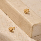 Dainty Knot Stud Earrings in 14K Real Yellow Gold