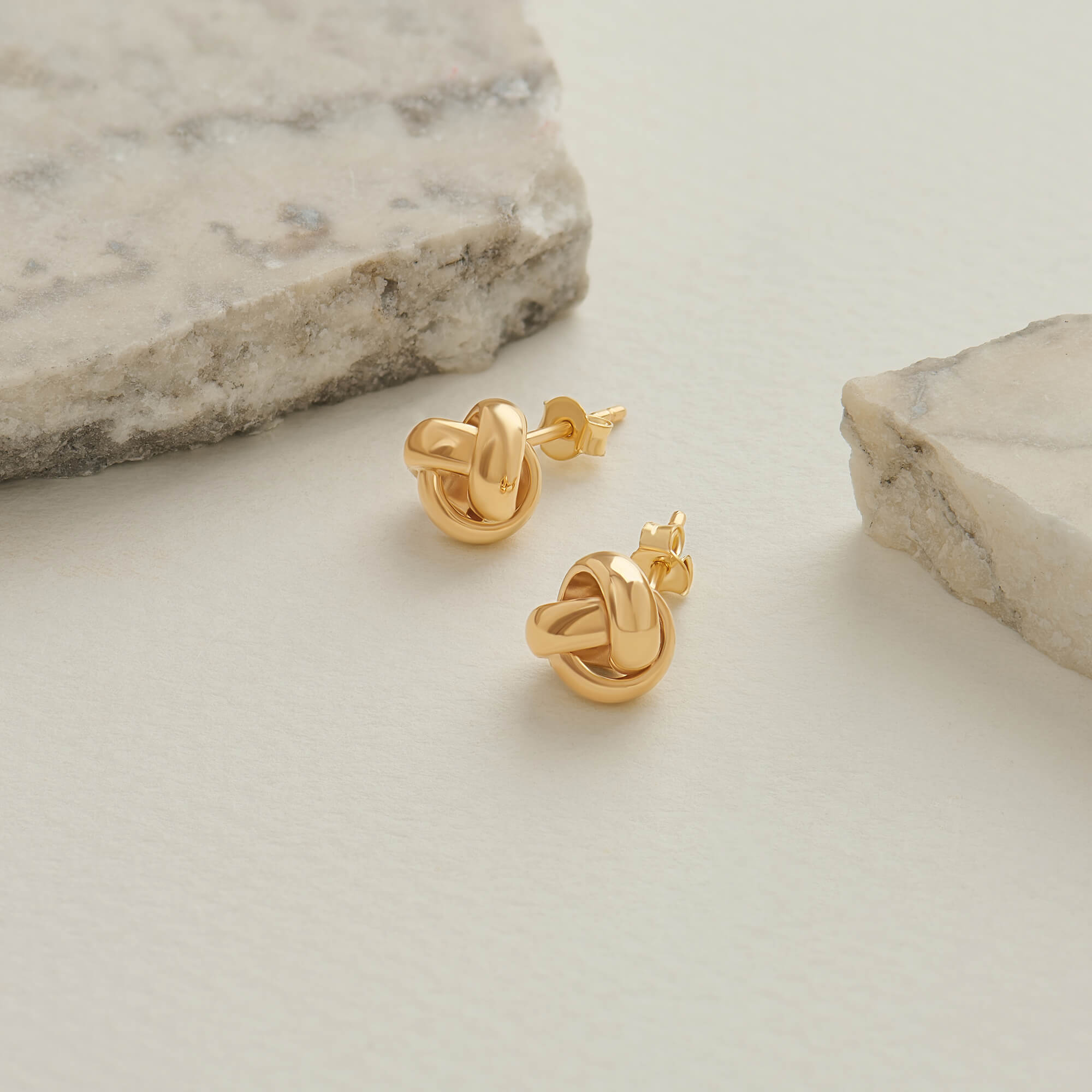 Knot Stud Earrings in 14K Solid Yellow Gold
