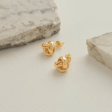 Knot Stud Earrings in 14K Solid Yellow Gold