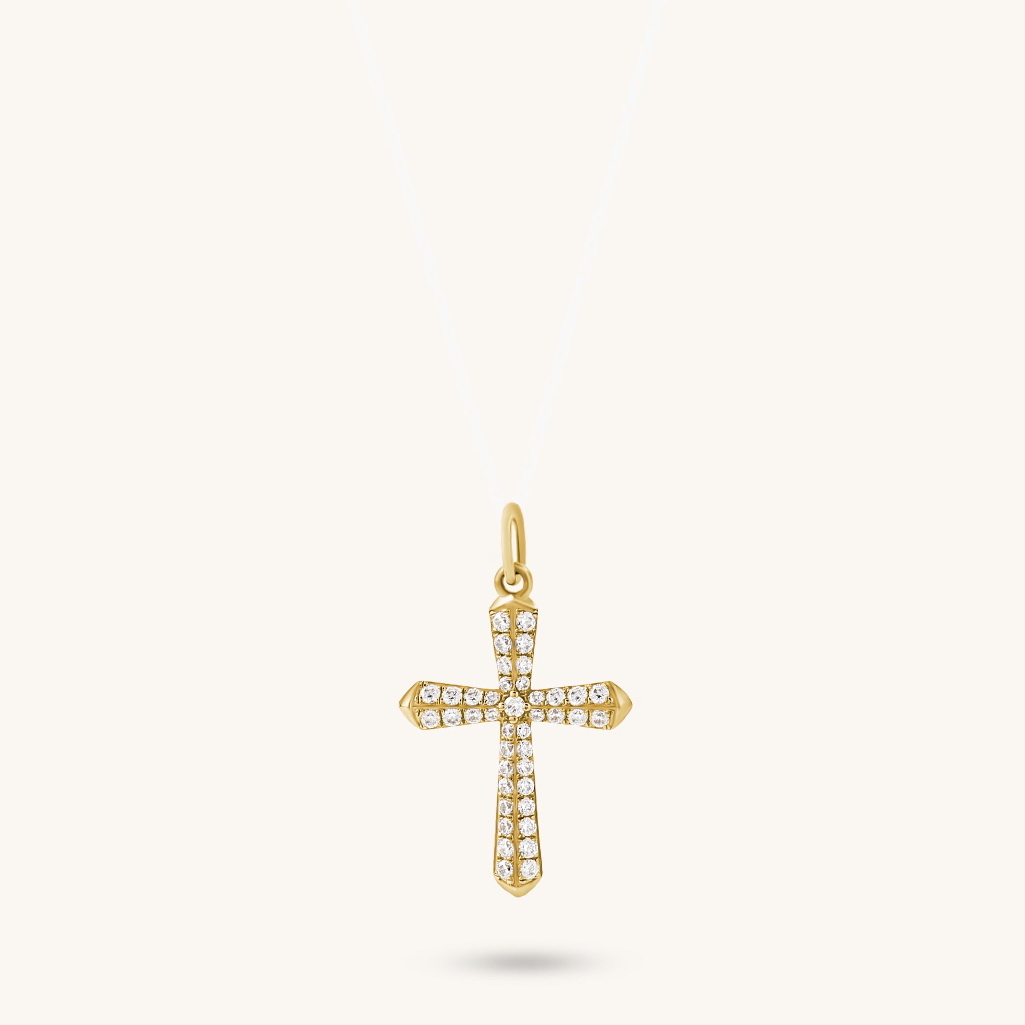 Diamond Cross Necklace in Gold