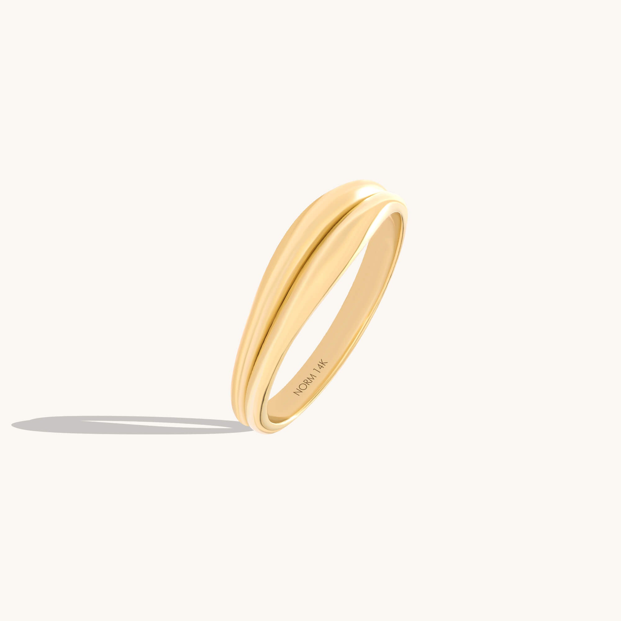 Double Curved Dome Ring in Solid Gold