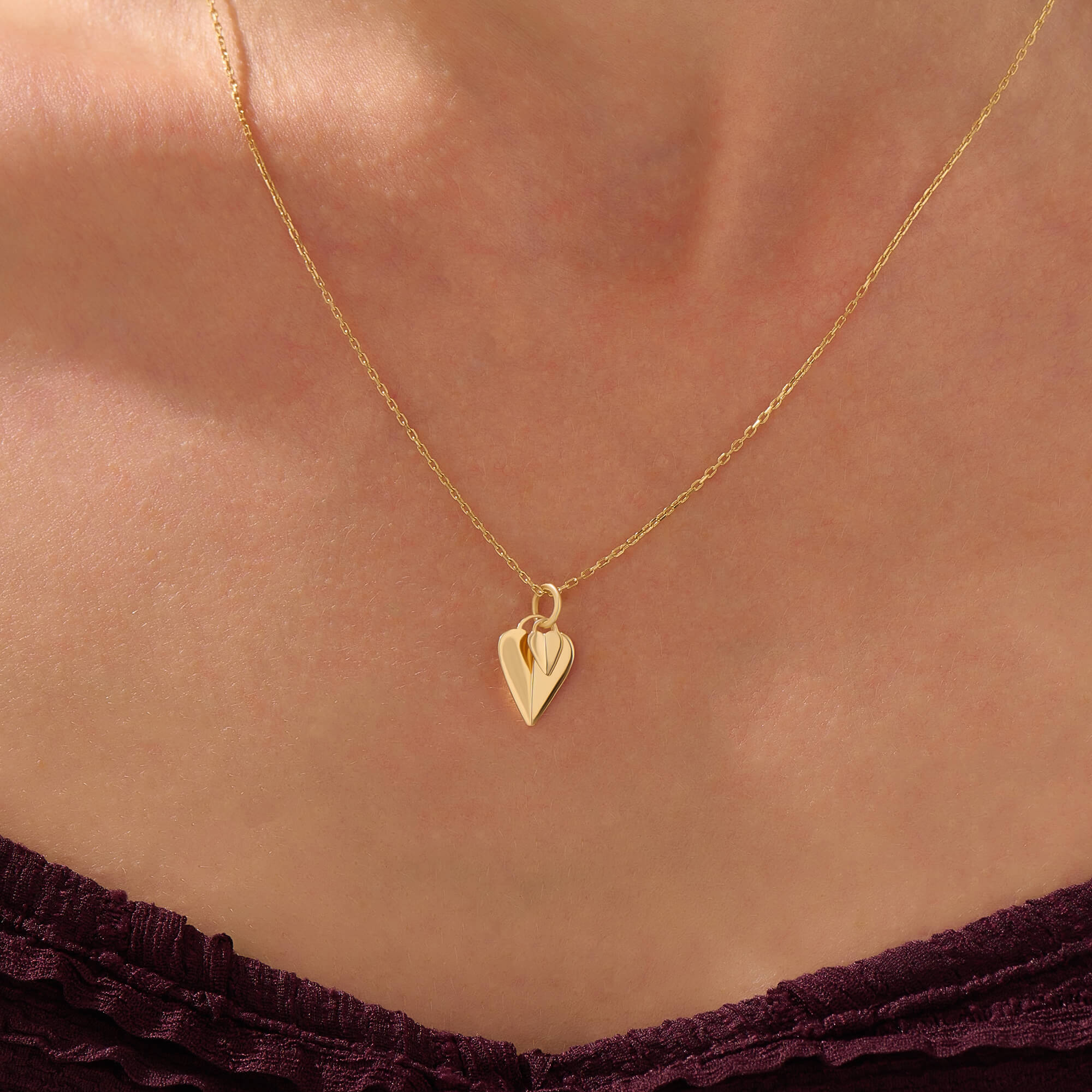 Women's 24K Vermeil Double Heart Necklace