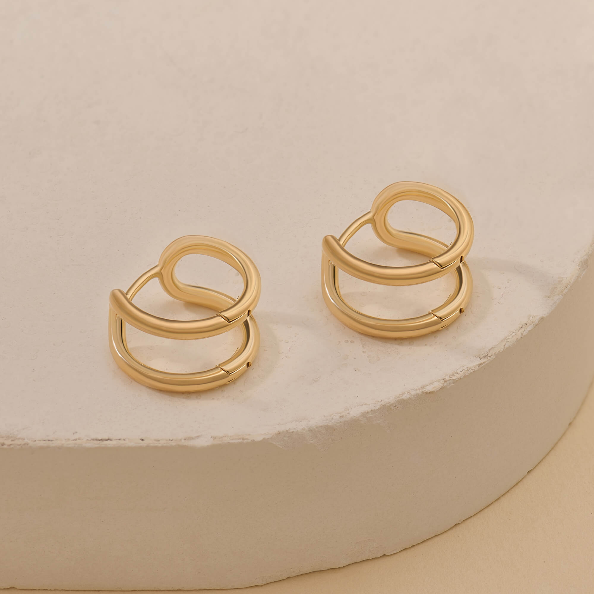 24K Gold Vermeil Double Huggie Hoops