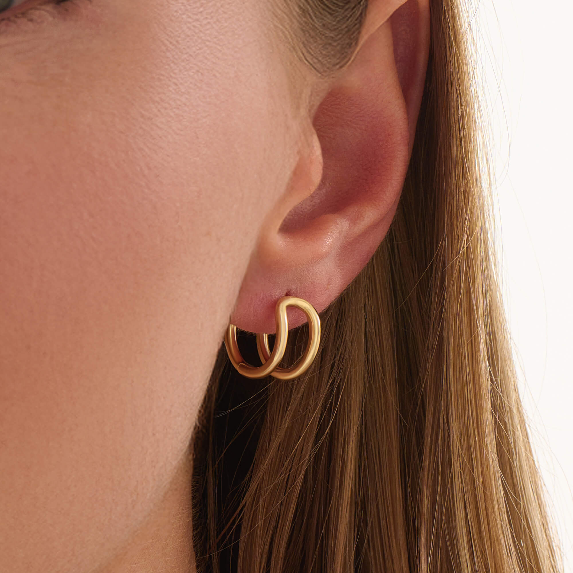 Women's 24K Vermeil Double Huggie Hoops