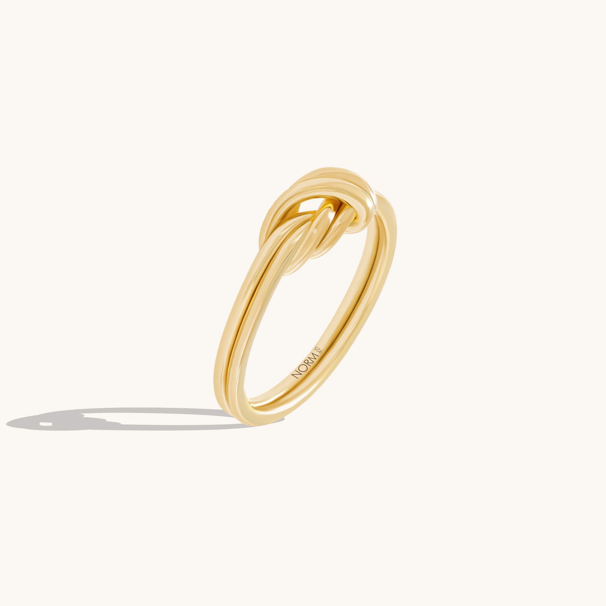 Double Knotted Ring in 24K Gold Plated Vermeil on Solid Silver