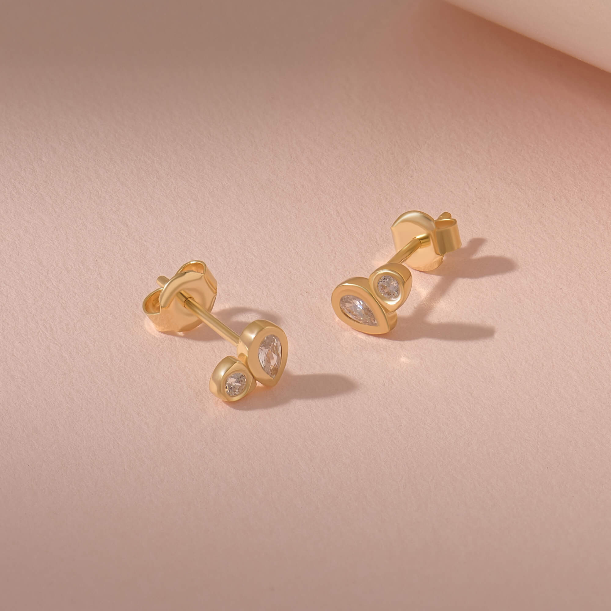 24K Gold Vermeil Droplet Duo Studs