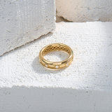 14K Real Gold Etruscan-Inspired Wedding Band Ring