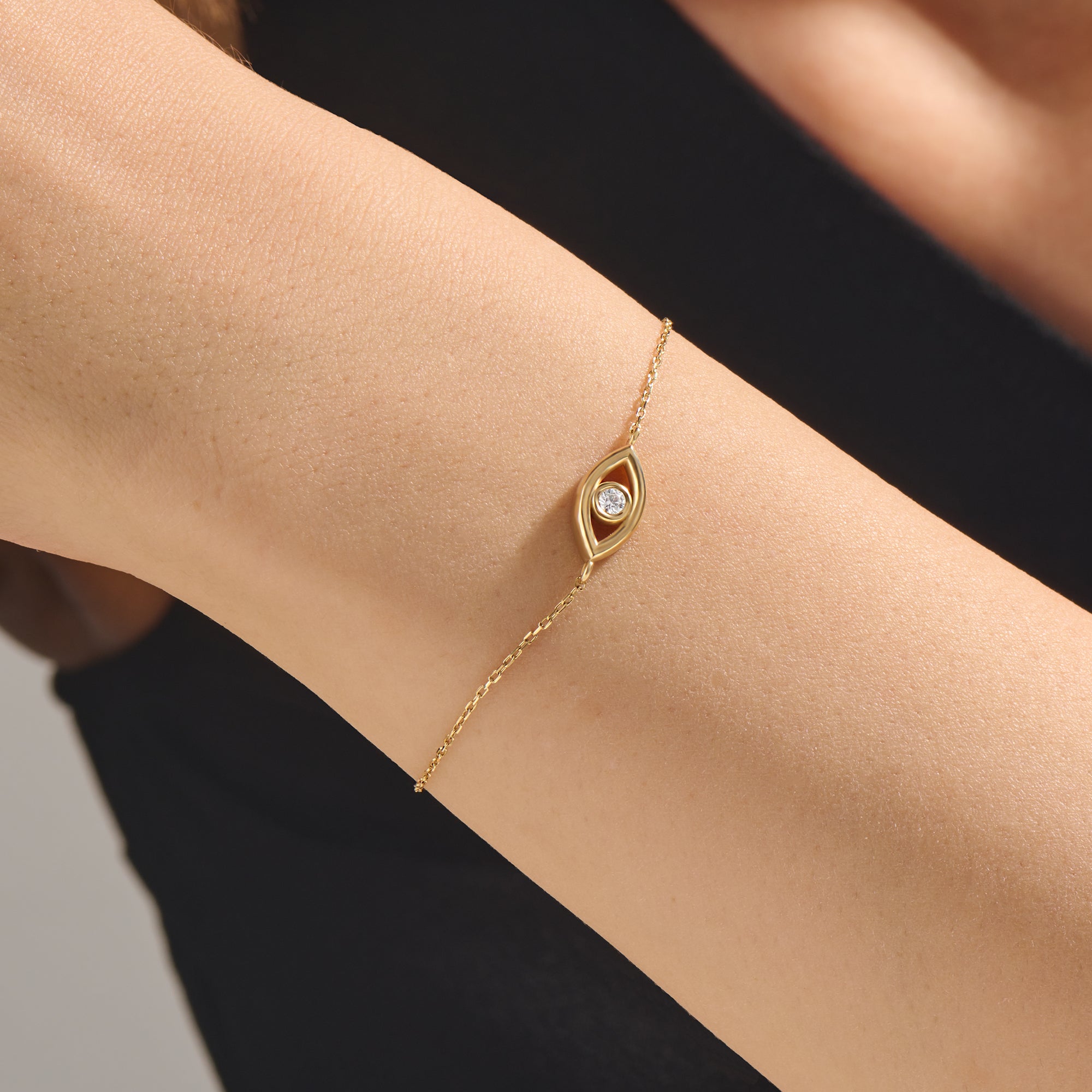 14K Real Gold Third Eye Protection Bracelet