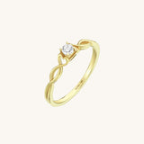 Designer Love Solitaire Engagement Ring in Pure Gold