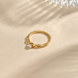 Heart Infinity Solitaire Ring in 14K Real Gold