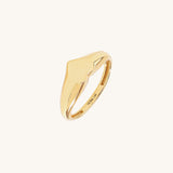 Women's Heart Shaped Signet Ring in 14K Yellow Gold