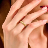Women's 14K Real Gold 3.60mm Herringbone Wedding Band