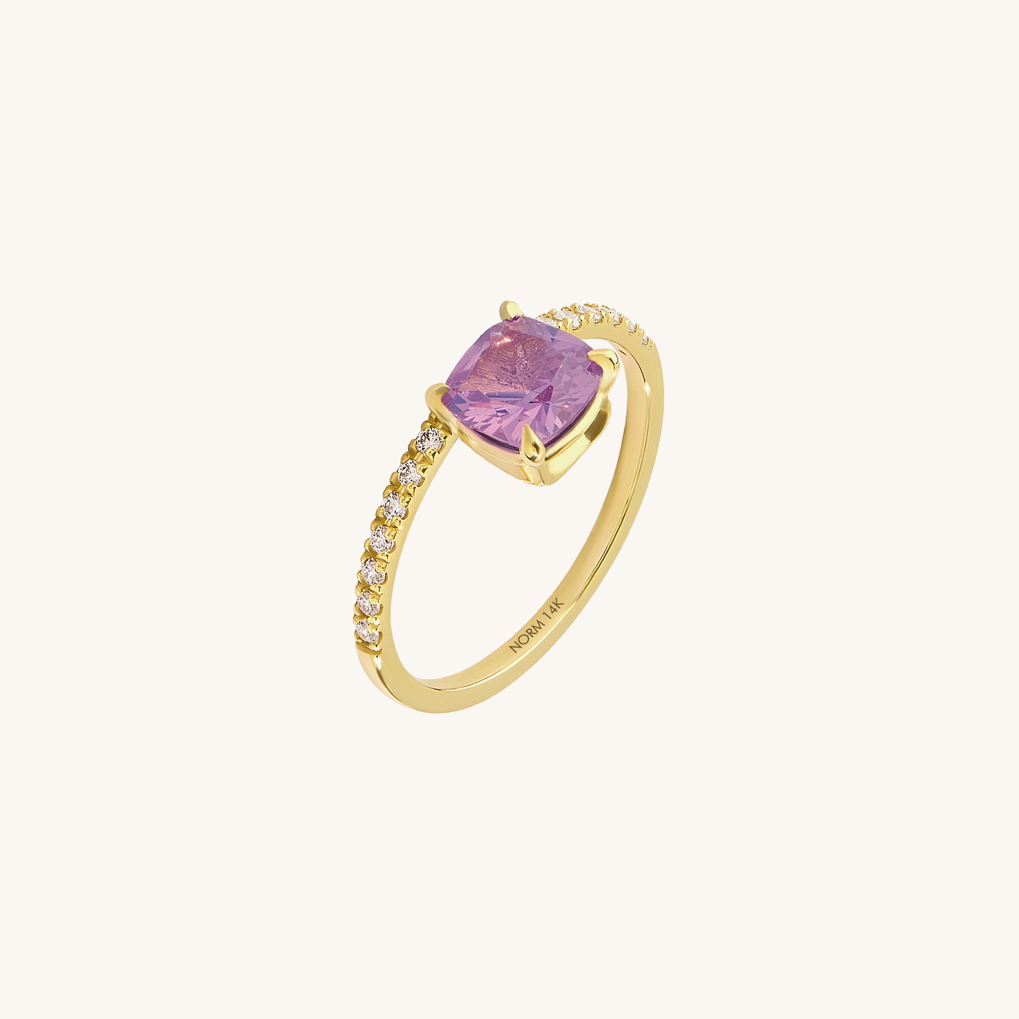 Hover Arctic Green Solitaire Ring, Colored Lab-Grown Ring