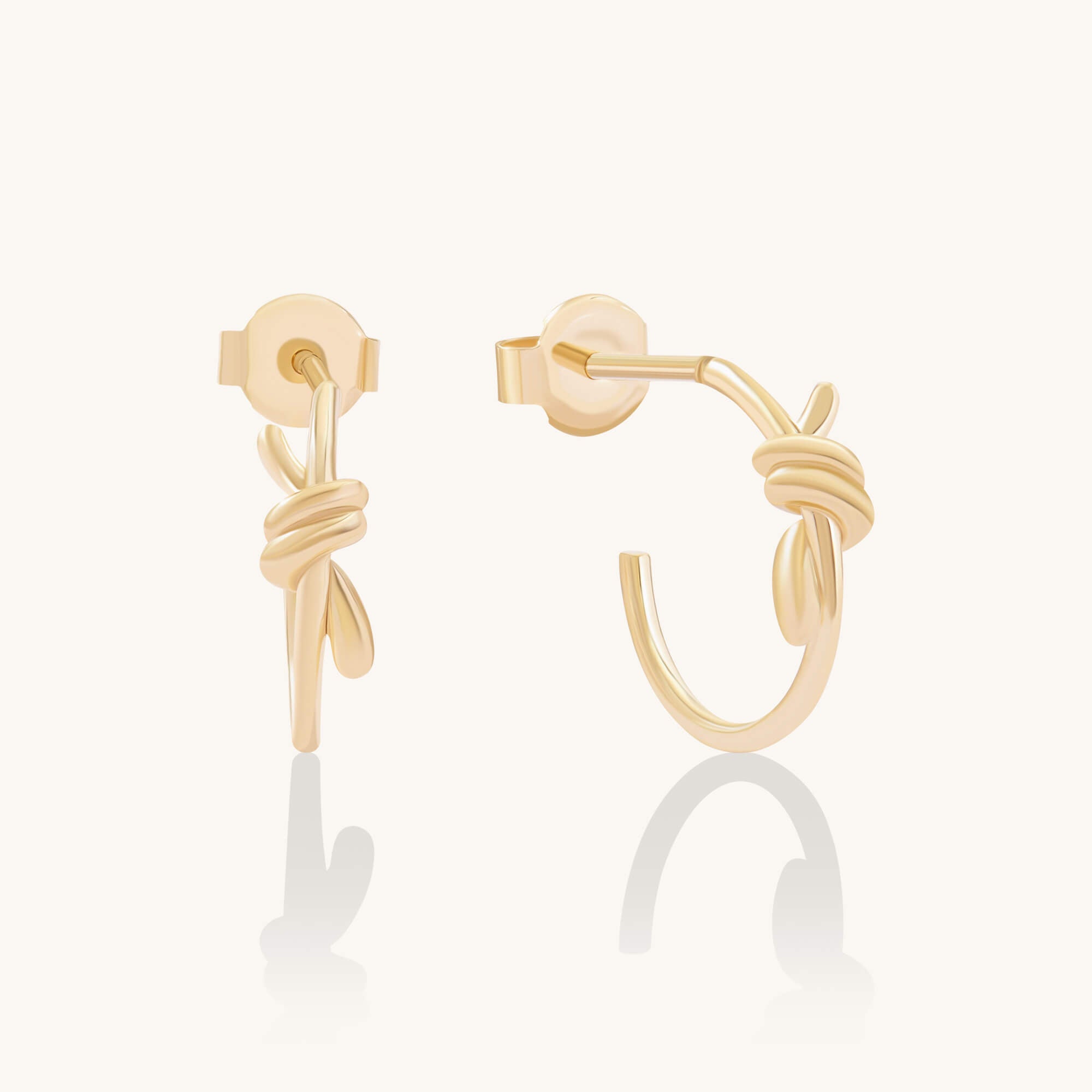 Knot Hoop Earrings in 24K Gold Vermeil