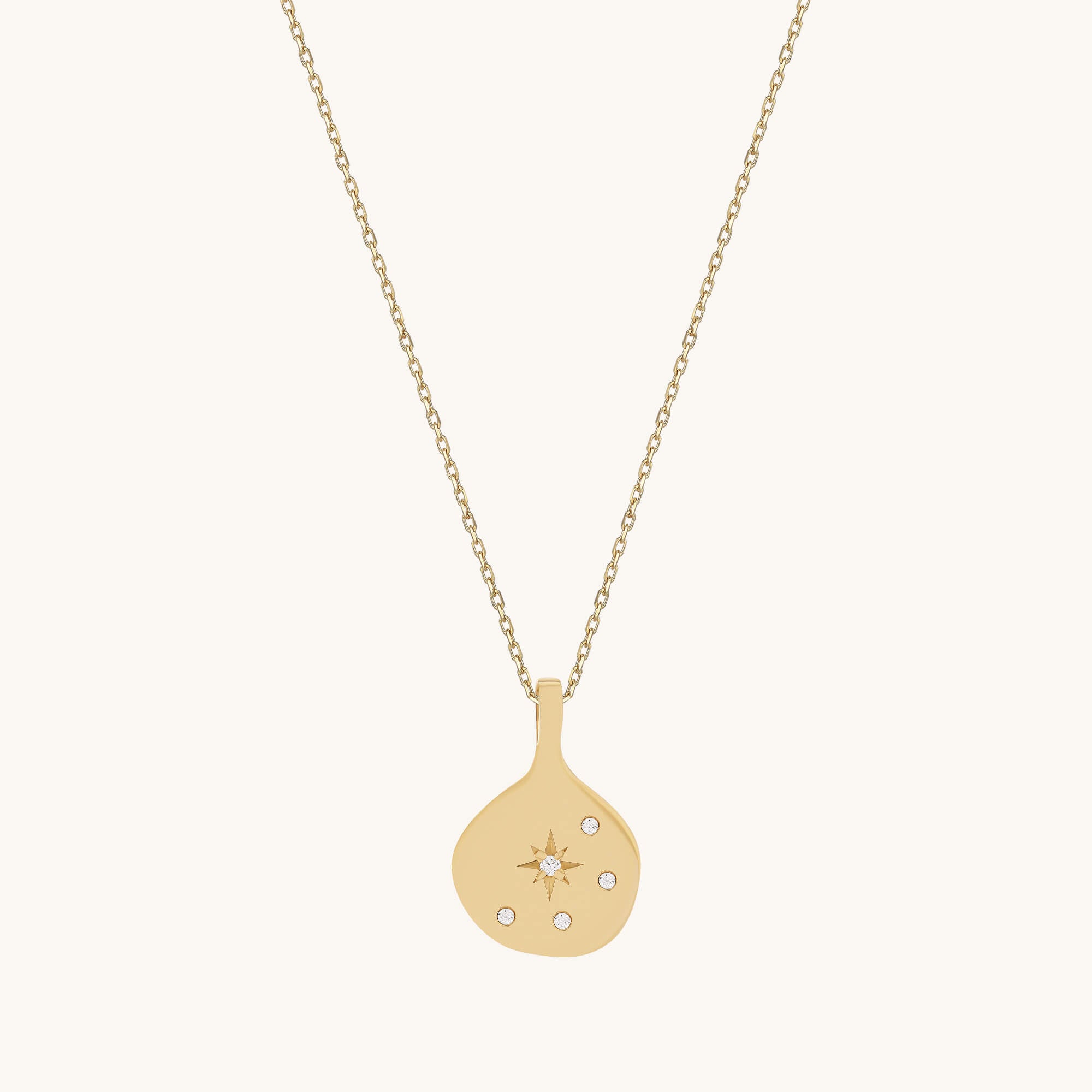 Lab-Grown Diamond and Solid Gold Celestial Disc Necklace