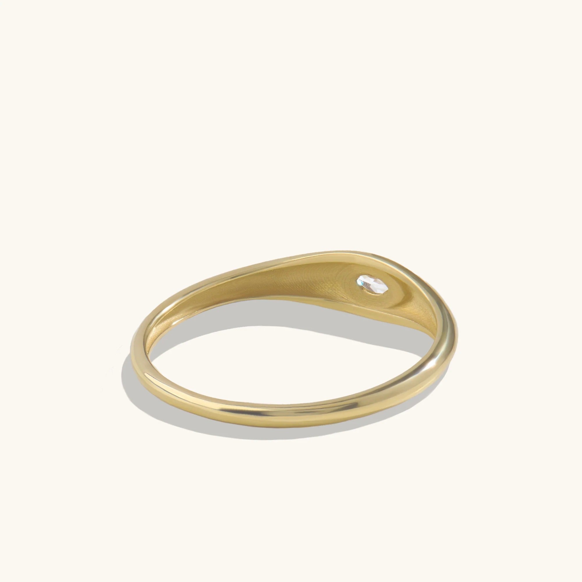 Lab-Grown Diamond Marquise Bezel Ring in Gold