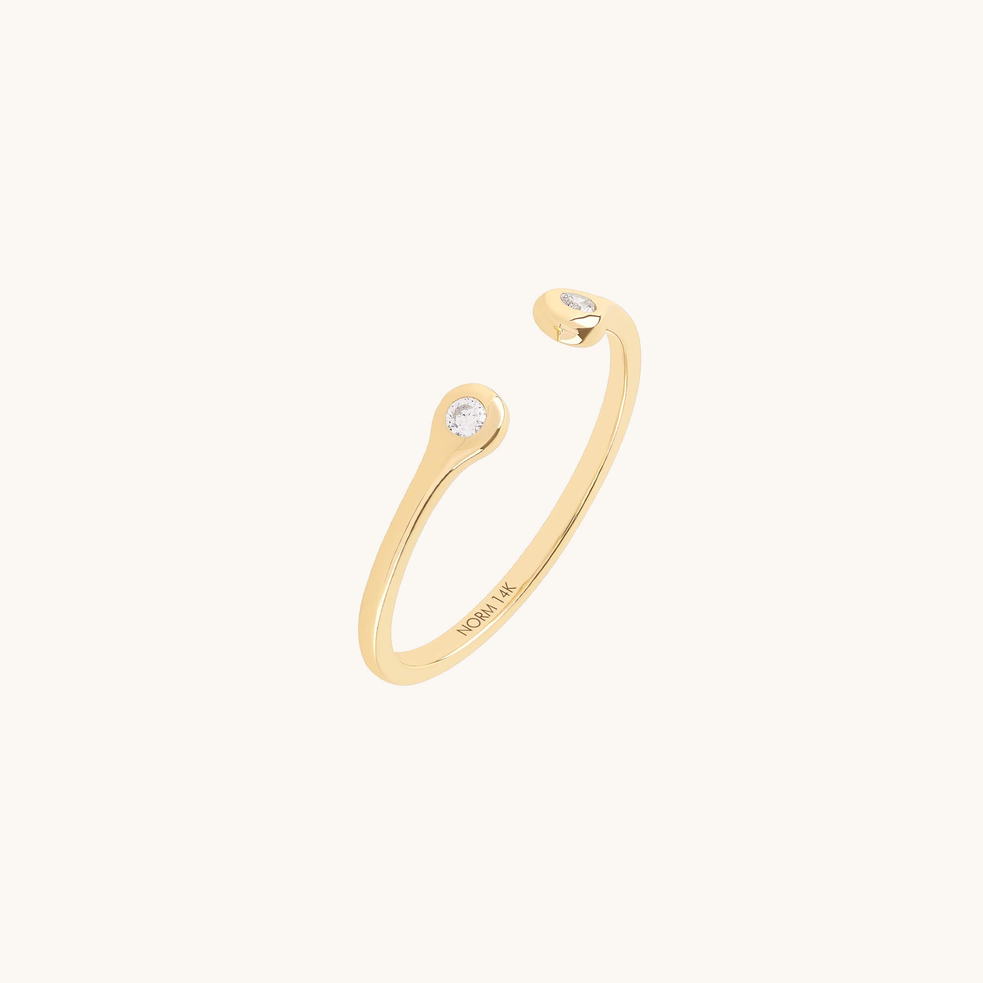 Lab-Grown Diamond Open Ring in Real Gold
