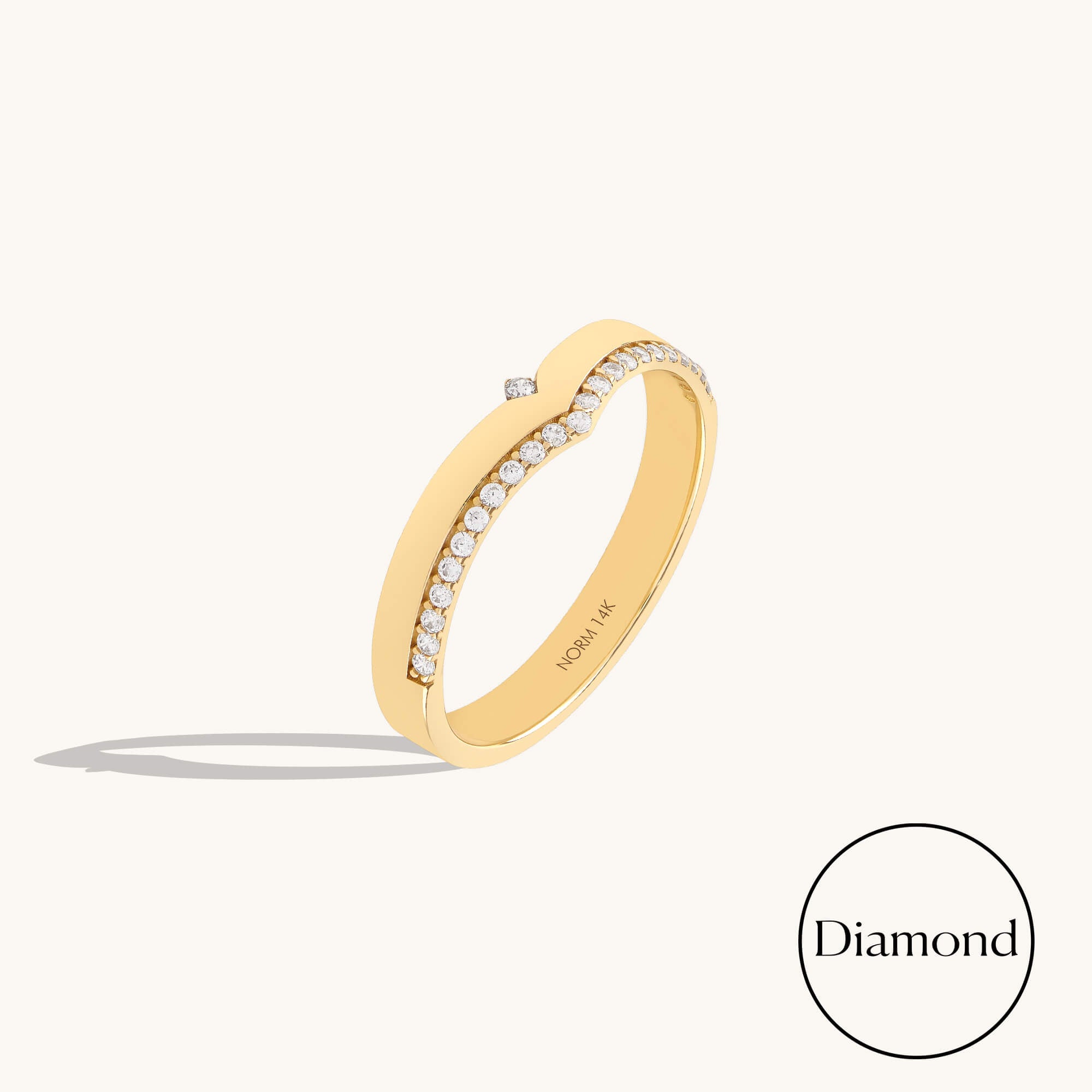 Solid Gold Lab-Grown Diamond Wishbone Band Ring
