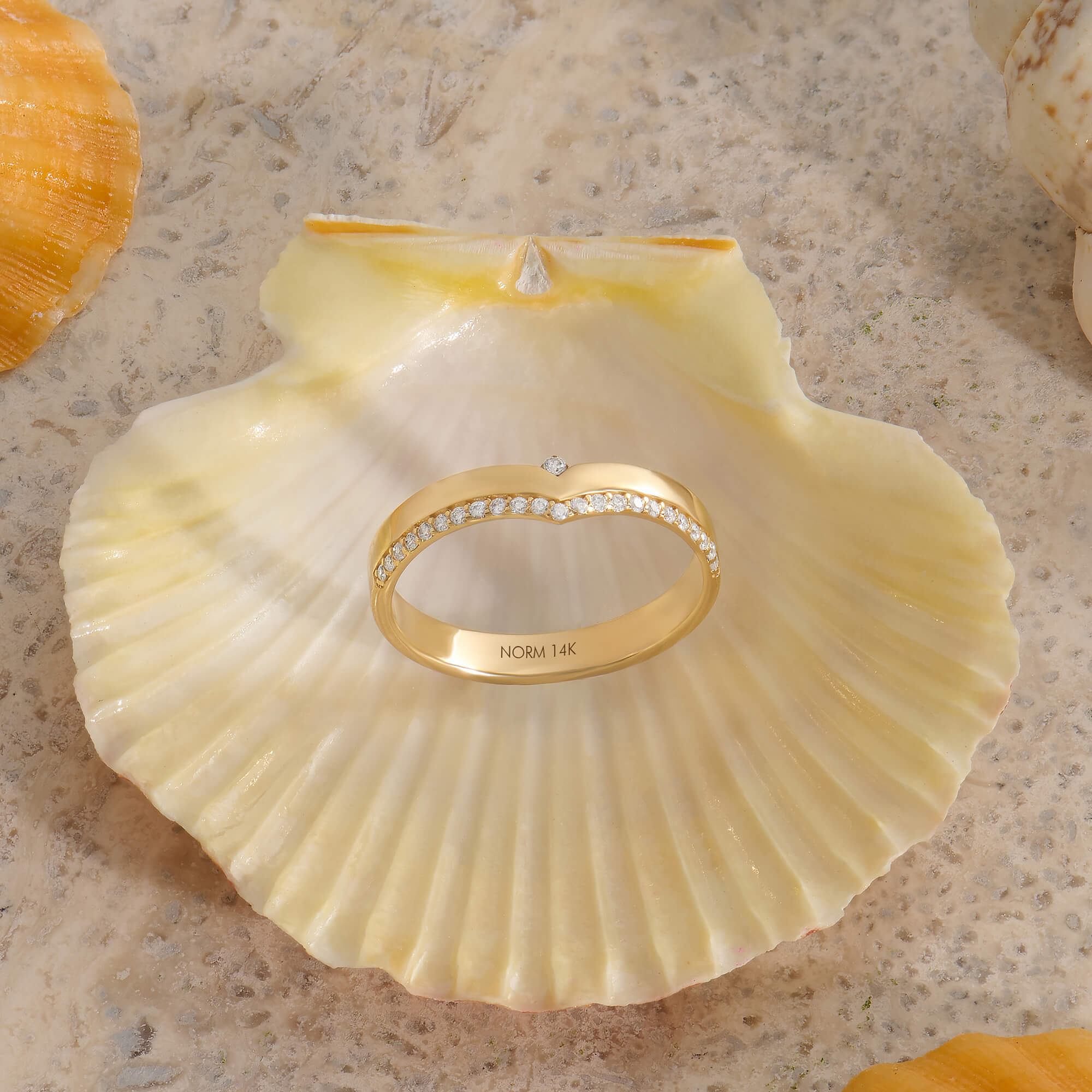 Lab-Grown Diamond Wishbone Band Ring in Real Gold