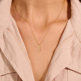 14K Real Gold Botanical Leaf Necklace