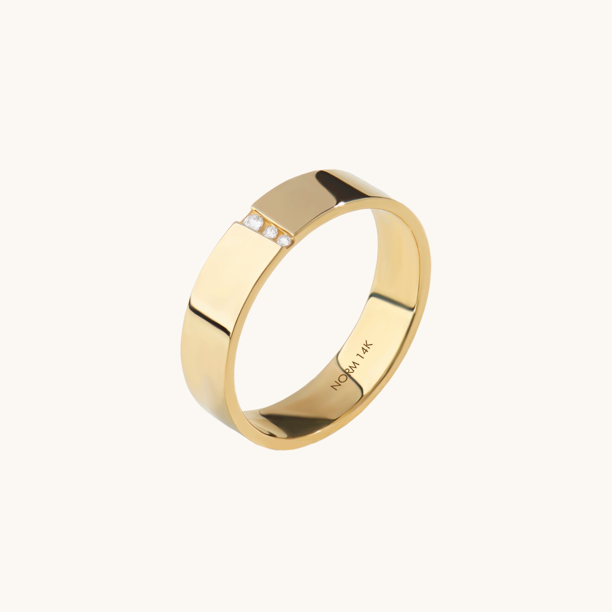 Line Pave Wedding Band in Gold