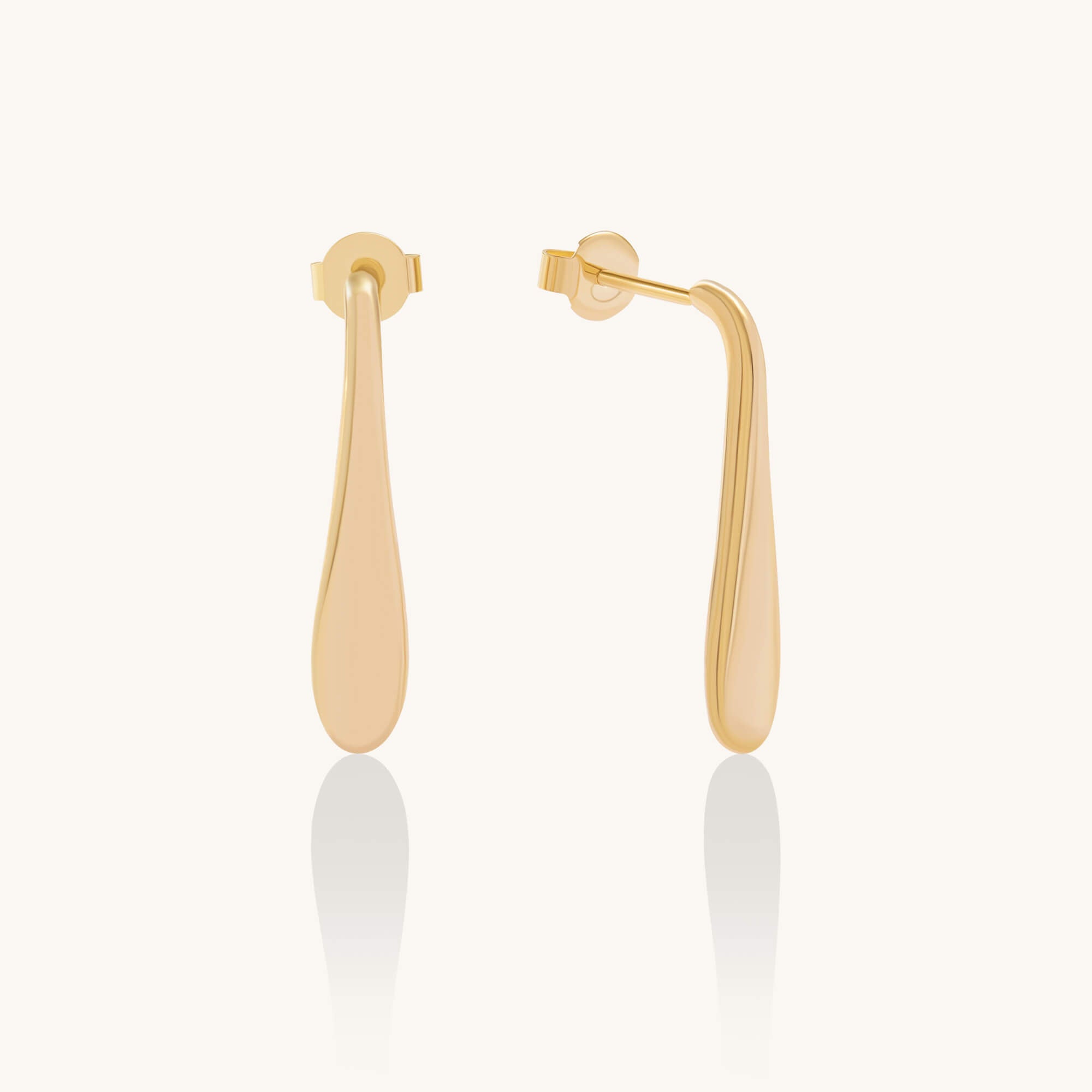 Long Teardrop Earrings in 24K Gold Vermeil