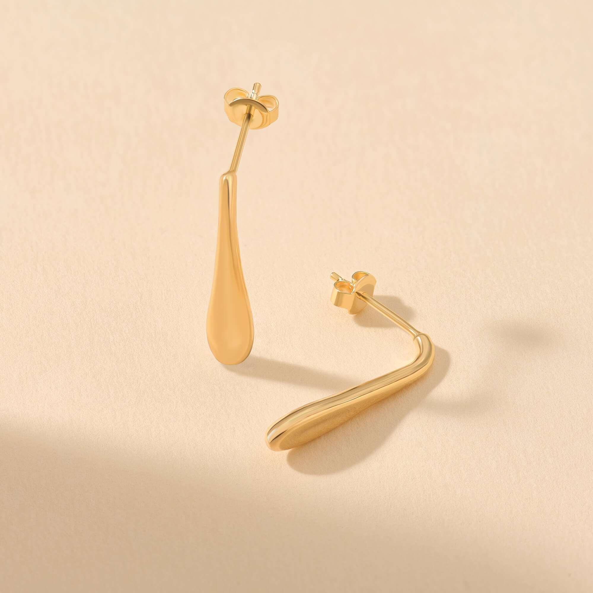 24K Gold Vermeil Long Teardrop Earrings