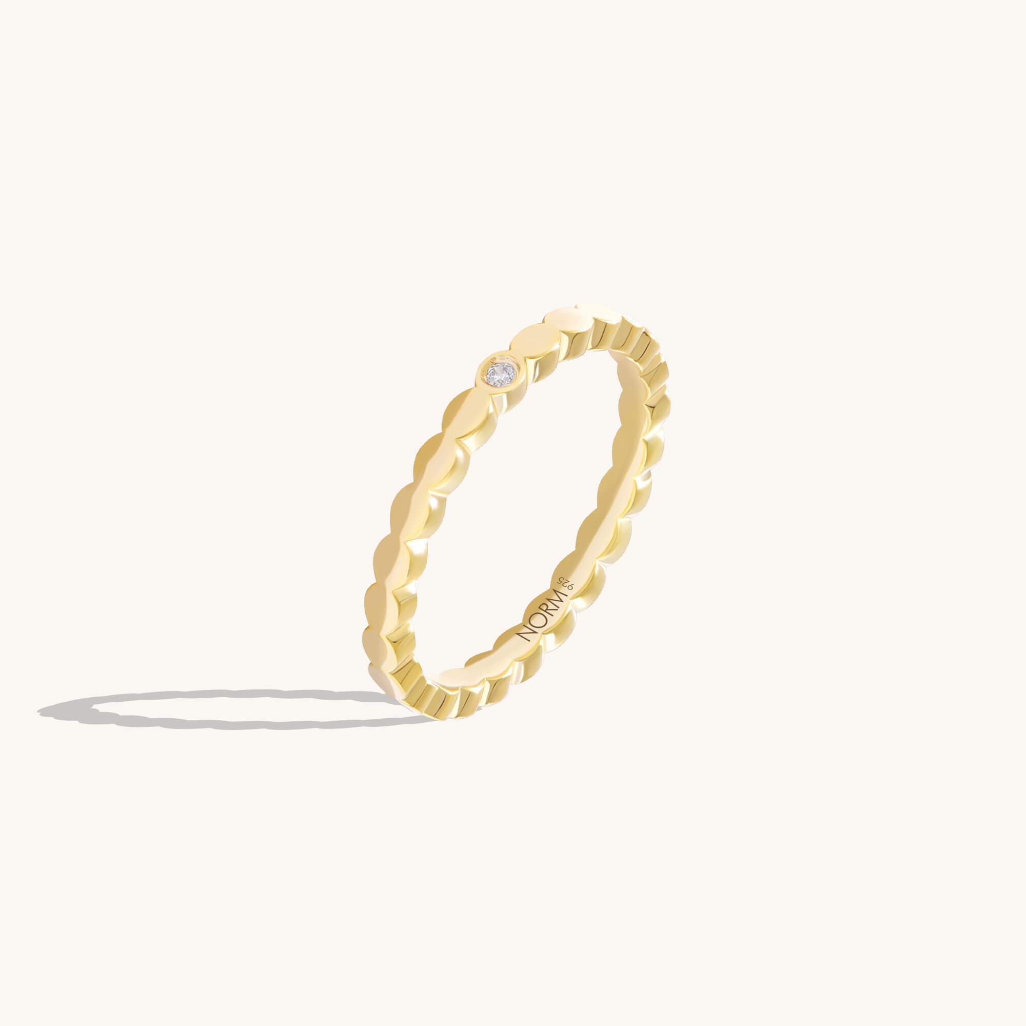 Luna Dot Band Ring in Gold Vermeil on 925 Sterling Silver