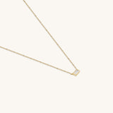 14k Solid Gold Minimal Baguette Layering Necklace