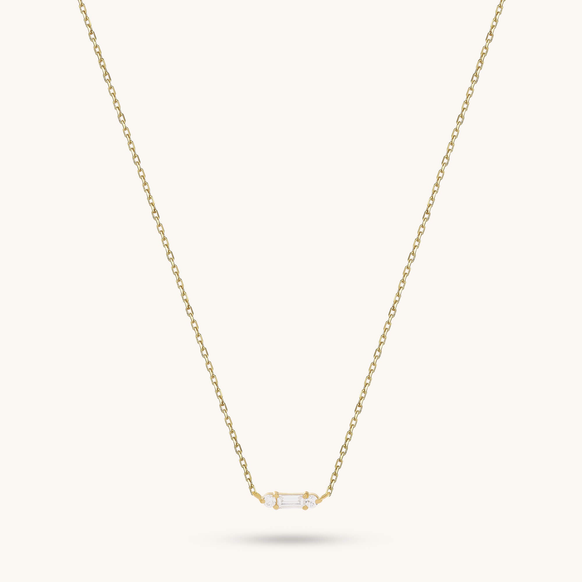 24K Gold Vermeil Minimalist Baguette Necklace