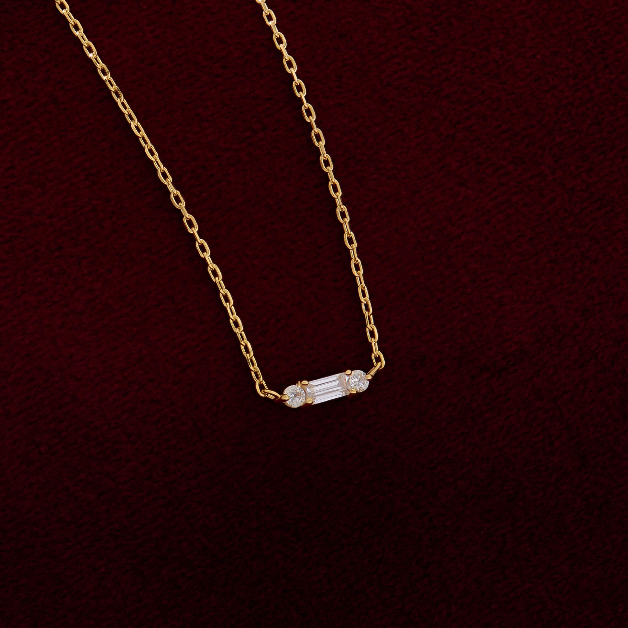 Vermeil Minimalist Baguette Necklace