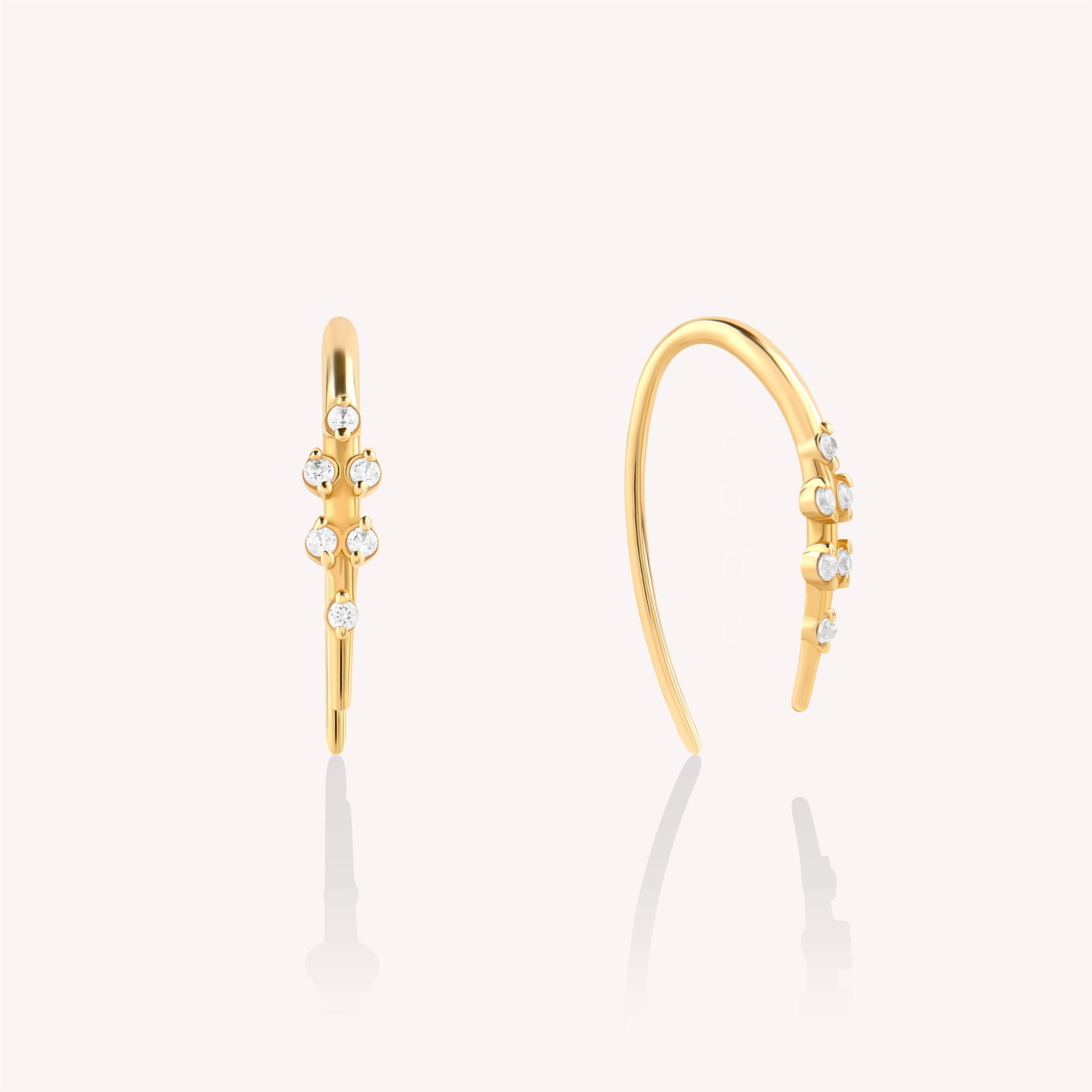 0.15ctw Moissanite Open Earrings in 14K Solid Gold