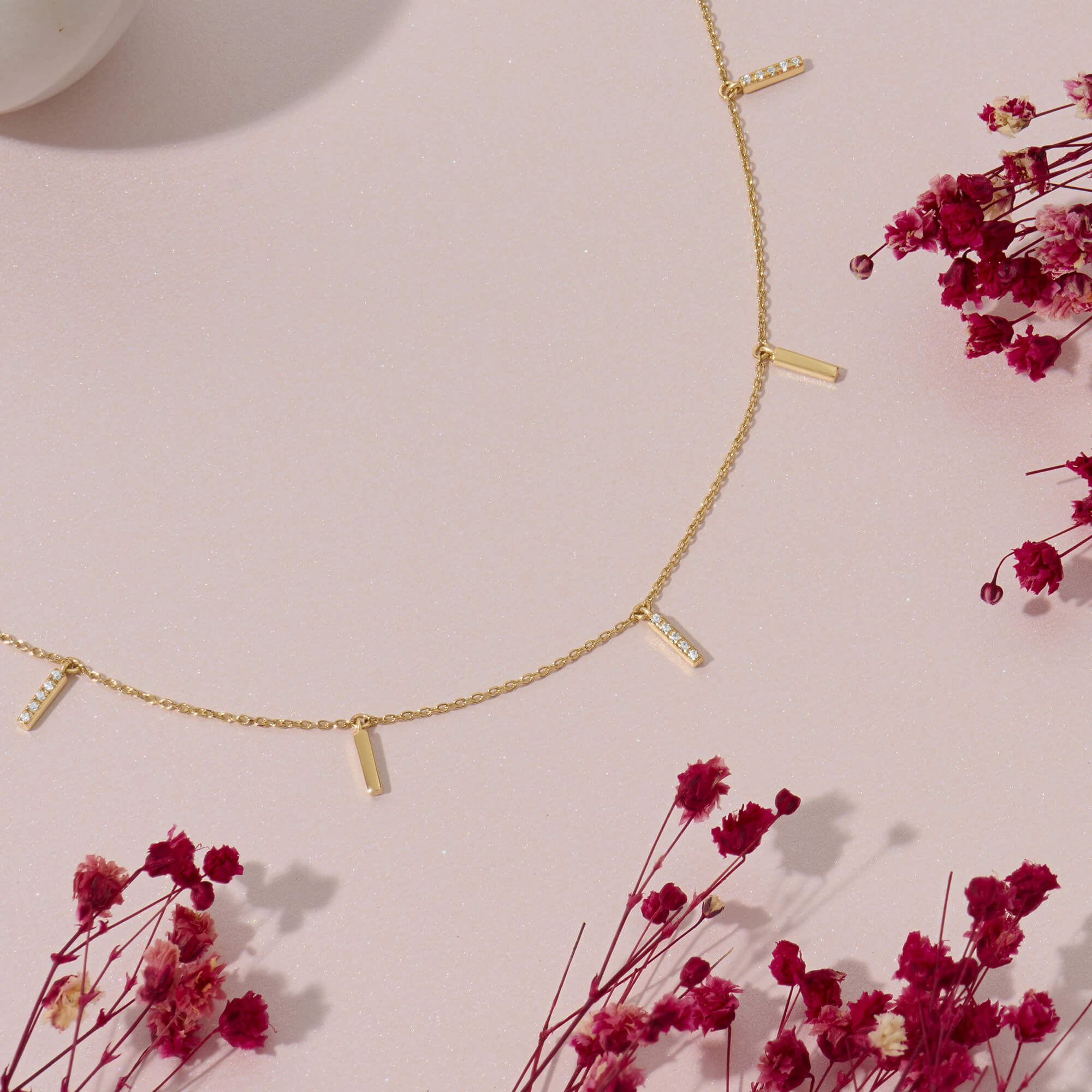 Multi Bar Design Necklace in 14K Solid Gold