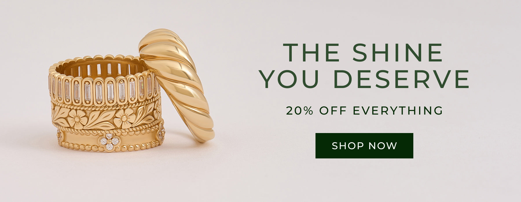 Norm Solid Gold Band and Statement Rings Shine Desktop Slider