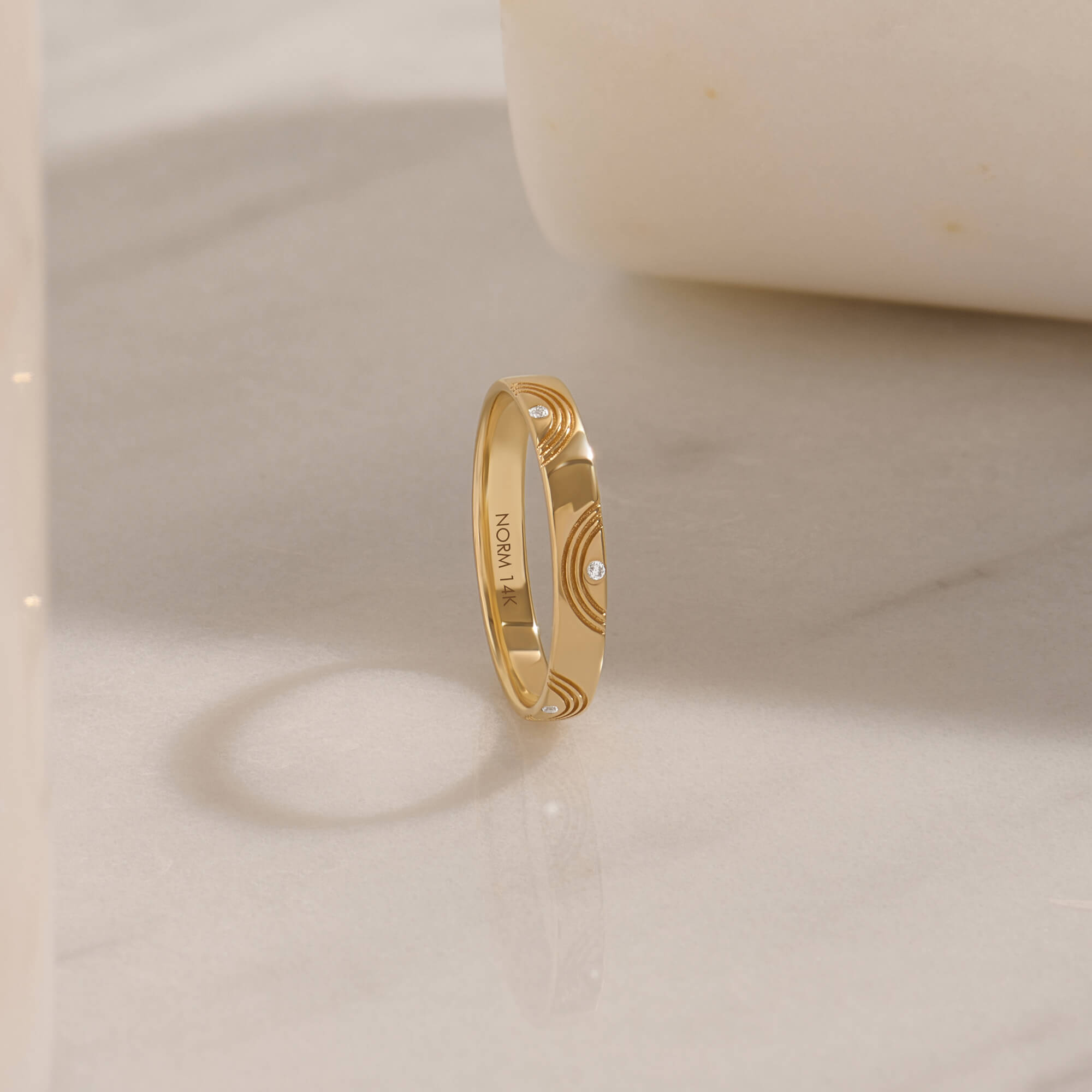 Orbit Diamond Ring in Yellow Solid Gold