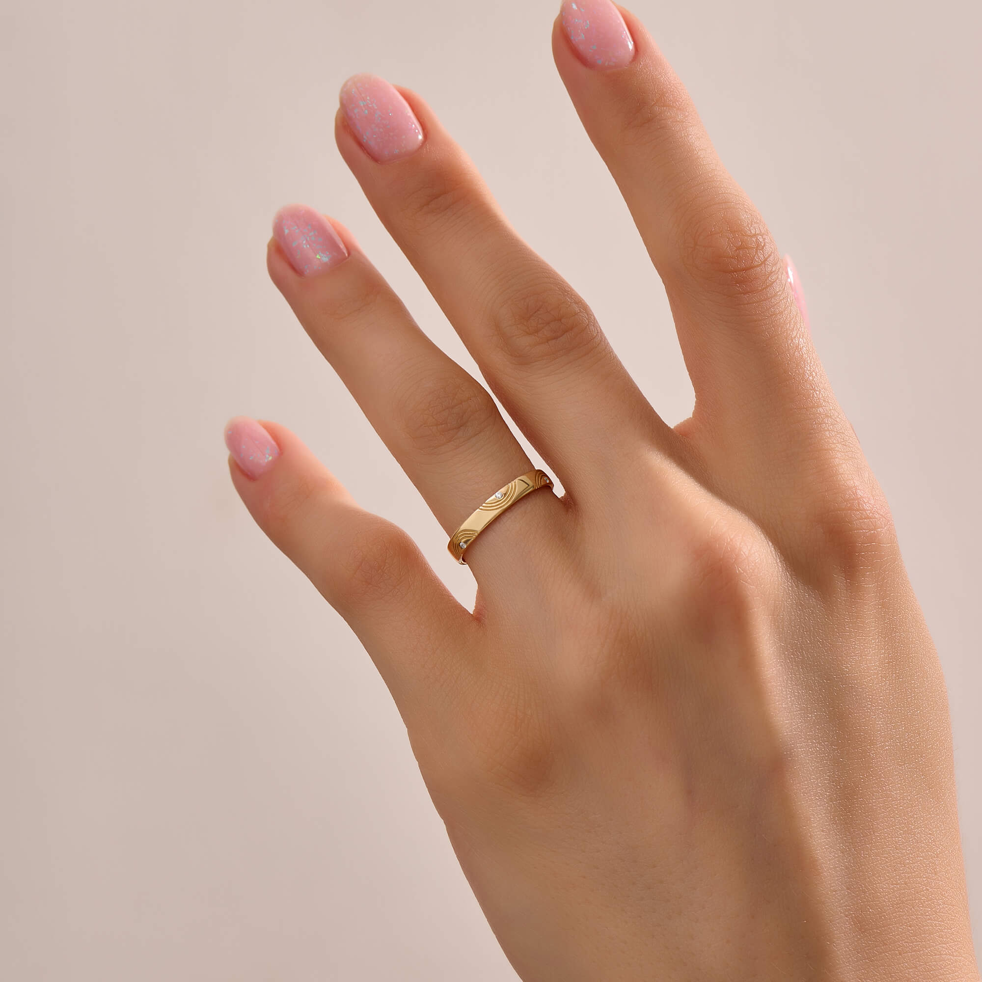 Women's Orbit Diamond Ring in Real Yellow Gold