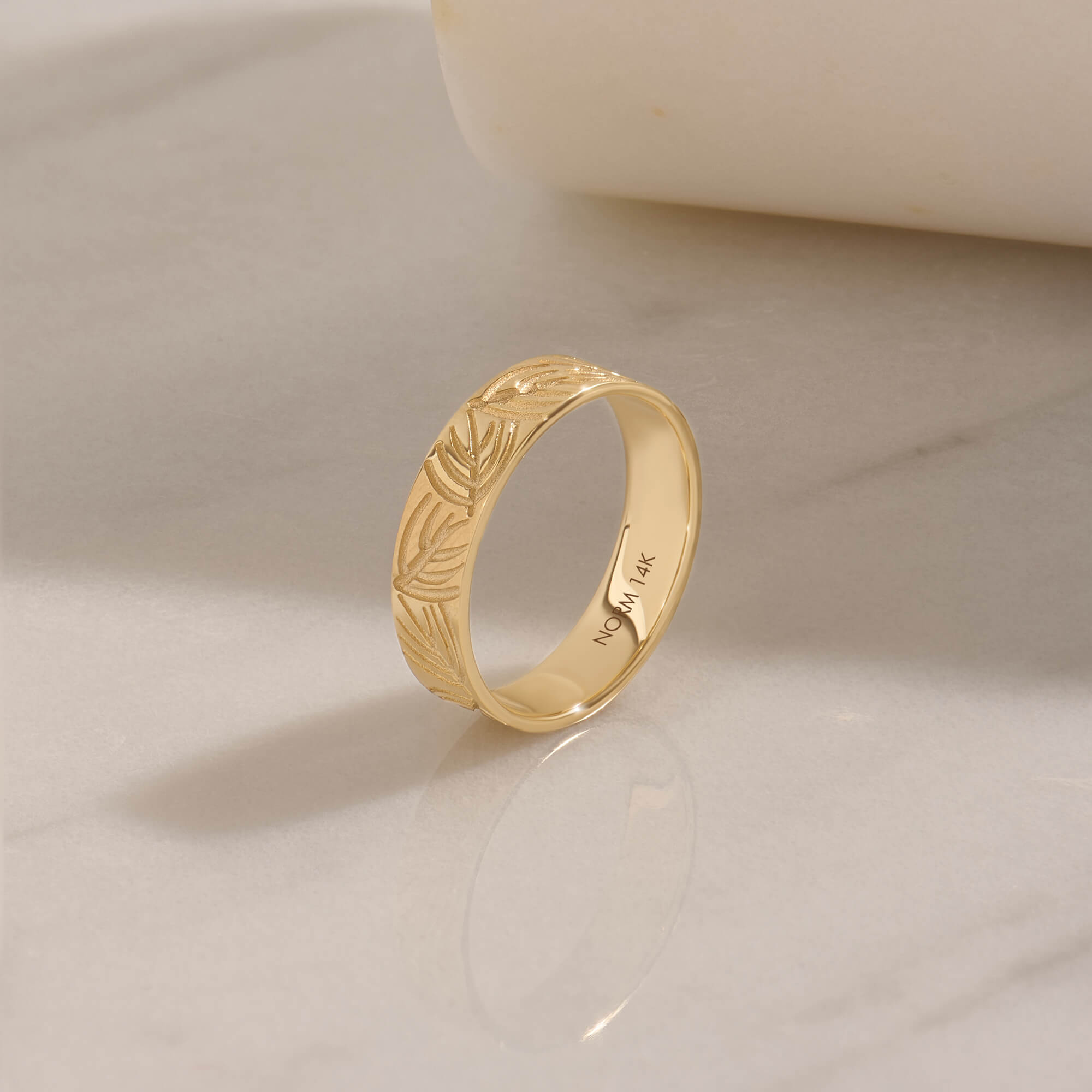 14K Yellow Gold Palm Band Ring